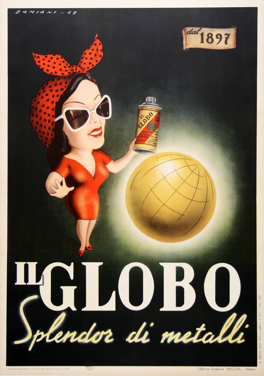 Il Globo Original Vintage Italian Poster 1949 by Damiani