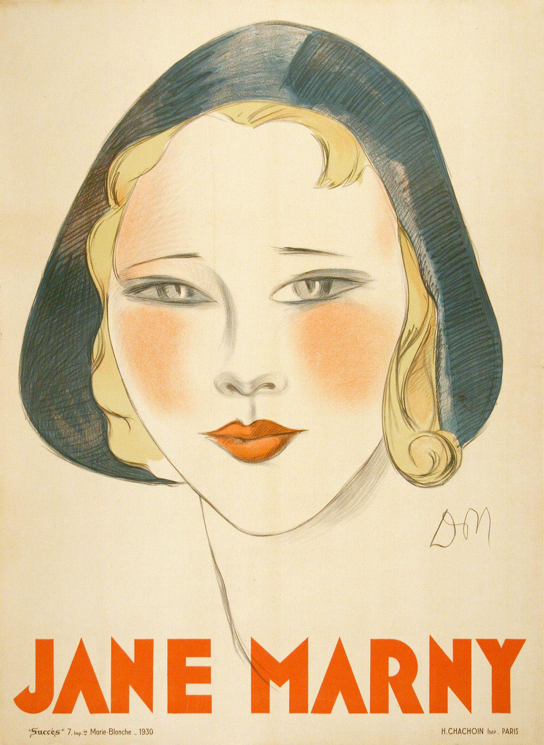 Jane Marny Original French Poster 1930 by Jean Don