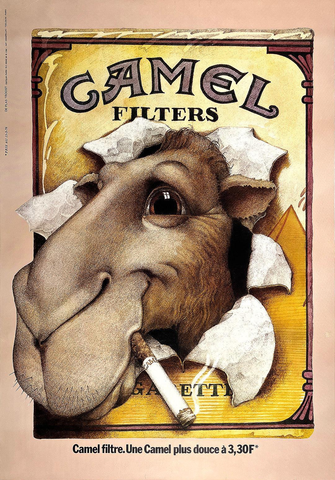 camel cigarette poster Original Vintage Joe Camel Poster c1975 camel cigarette poster Original Vintage Joe Camel Poster c1975
