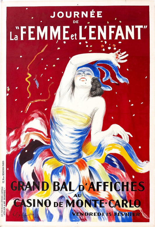 Original Vintage Leonetto Cappiello Journe'e de la Femme et L'Enfant Poster 1923 - RARE