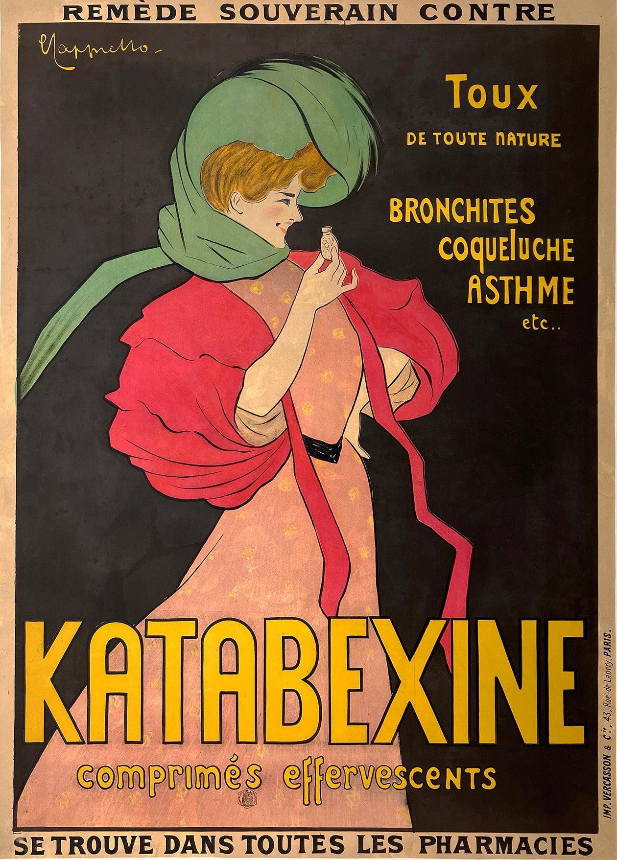 Original Vintage Leonetto Cappiello Katabexine Poster 1903