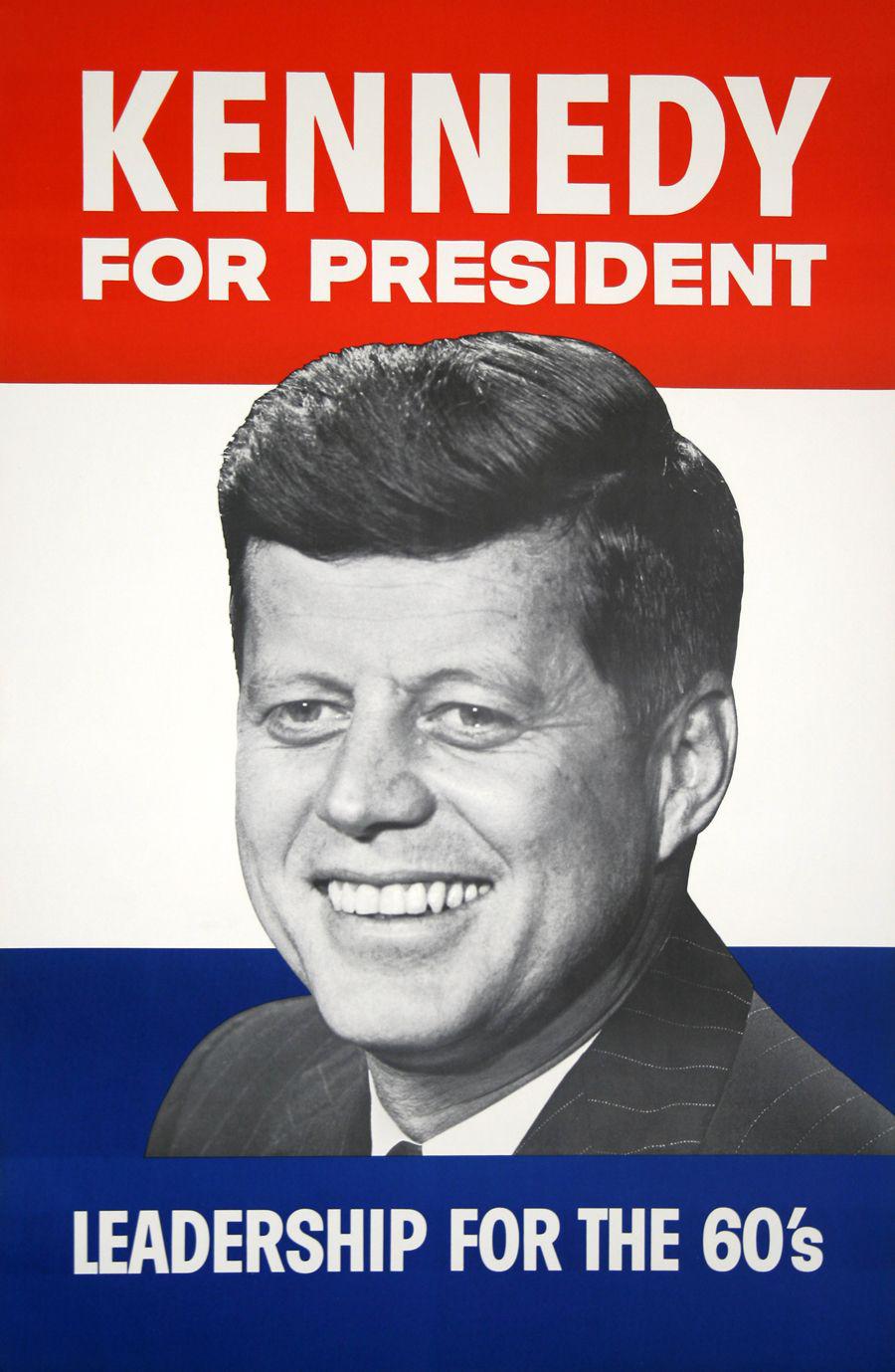 Kennedy for President Original Vintage Campaign Poster 1960 JFK
