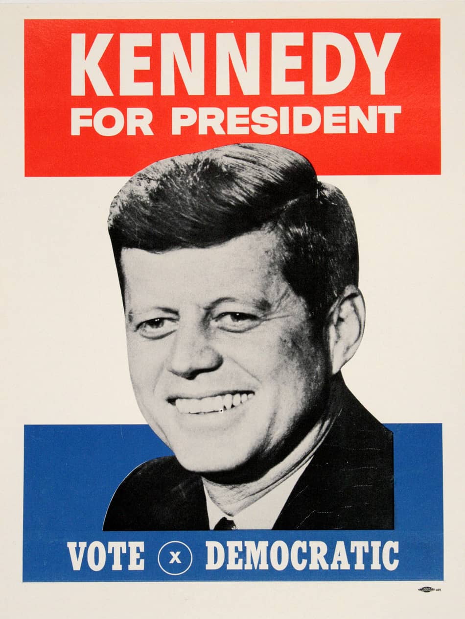 Kennedy For President - Vote Democratic Original Campaign Poster c1960 Small Size