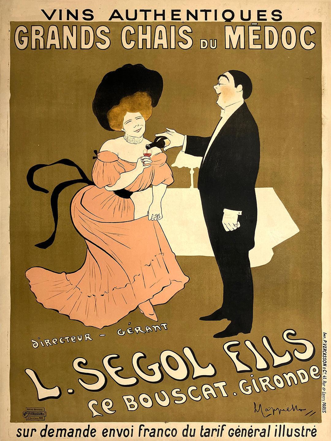 Original Vintage Leonetto Cappiello Poster - L. Segol Fils 1901 - Rare