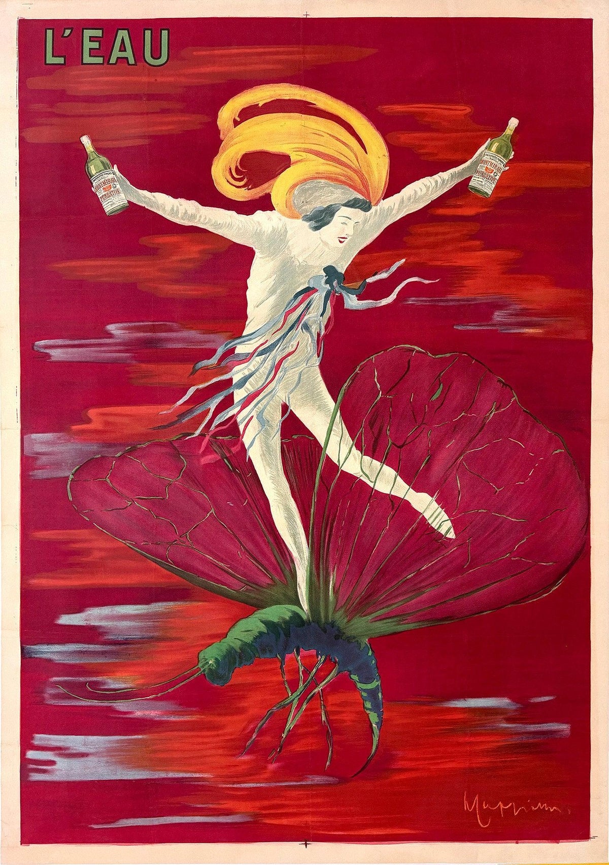 Original Vintage Leonetto Cappiello L'eau Poster 1912