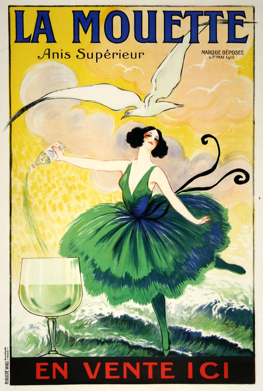 Original Vintage Poster for La Mouette - Anis Superiore by Raoul Vion c1920 