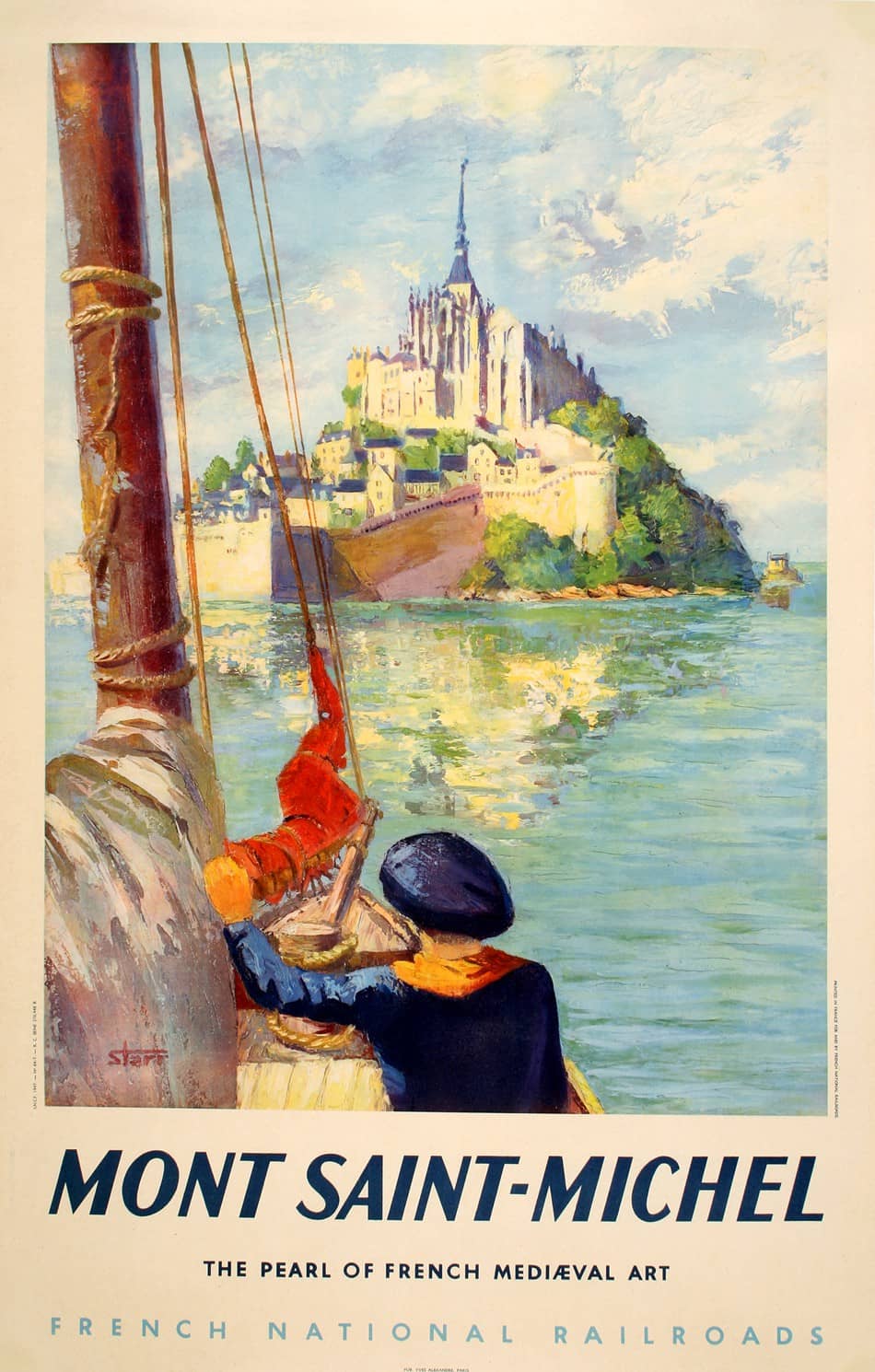 Original Le Mont Saint Michel 1947 SNCF Poster by Starr