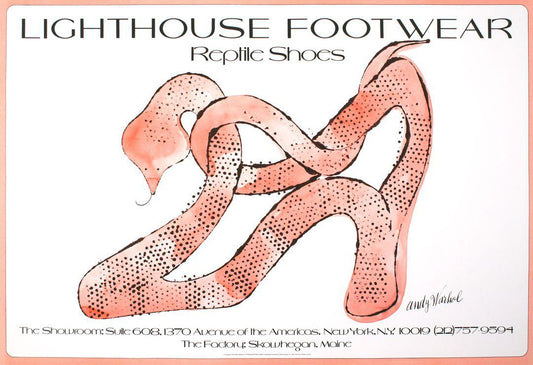Lighthouse Footwear Poster 1979 by Andy Warhol Original Vintage