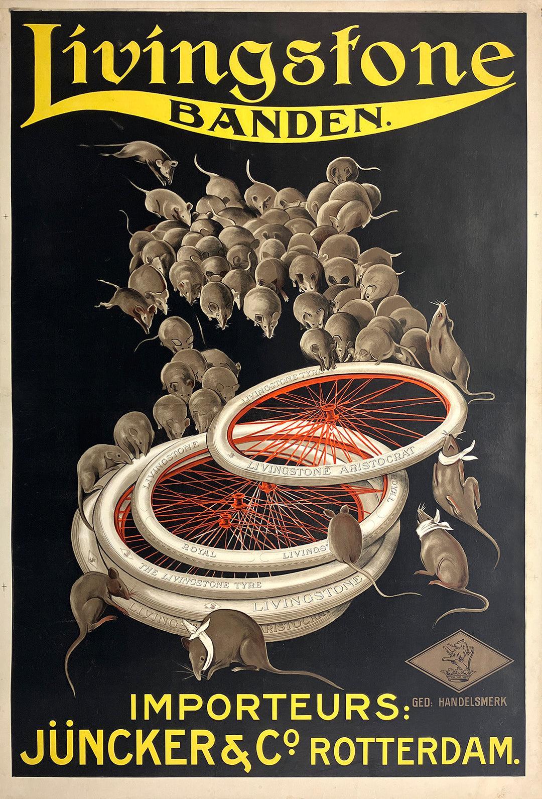 Original Vintage Leonetto Cappiello Livingstone Banden Poster C1920 - Rare