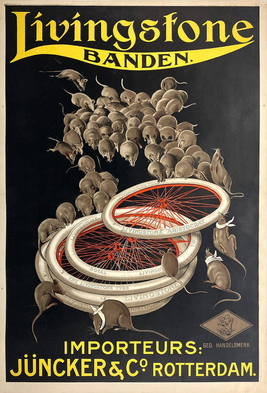 Original Vintage Leonetto Cappiello Livingstone Banden Poster C1920 - Rare