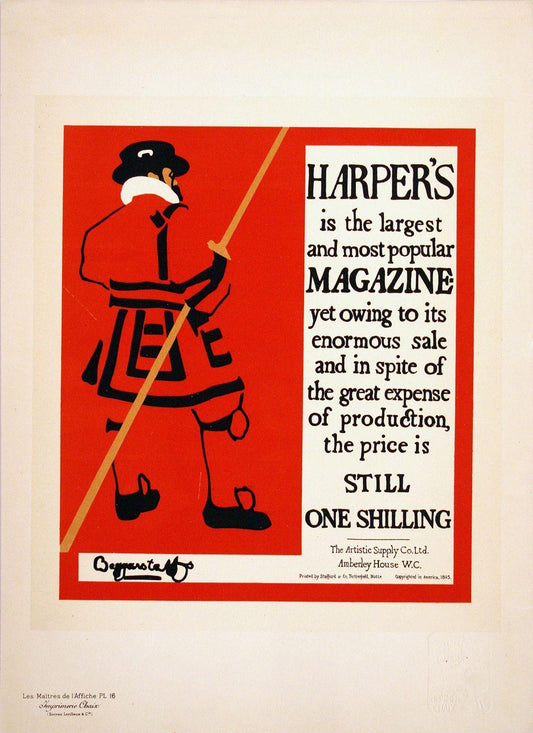 Original Maitres de L'Affiche - PL 16 by Beggarstaff Brothers1896 - Harper's Still One Shilling