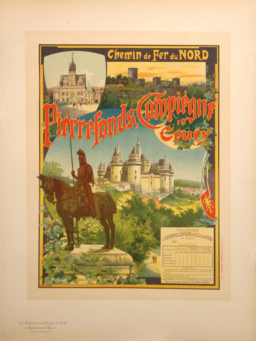 Original Maitres de L'AAffiche Pl 218 Pierrefonds Compeigne By Gustave Fraipont