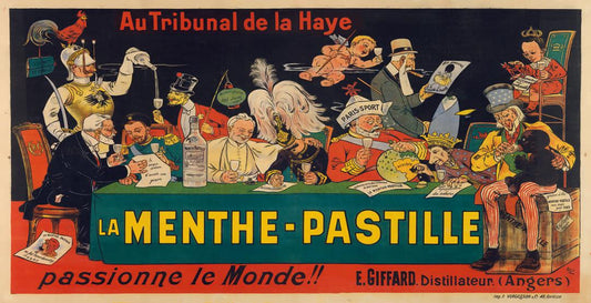 Original Vintage Menthe Pastille 1904 Poster by Oge' - Unusual and Rare