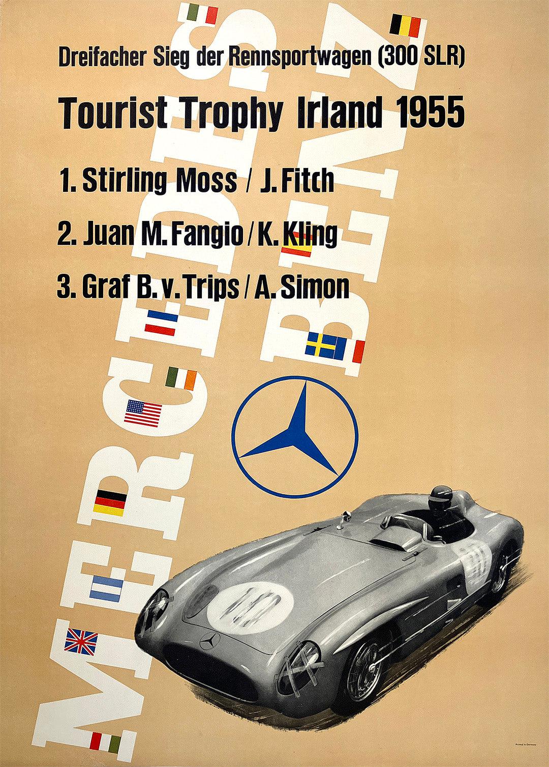 Original Vintage Mercedes Benz Tourist Trophy Irland 1955 Poster by Anton Stankowski Formula One