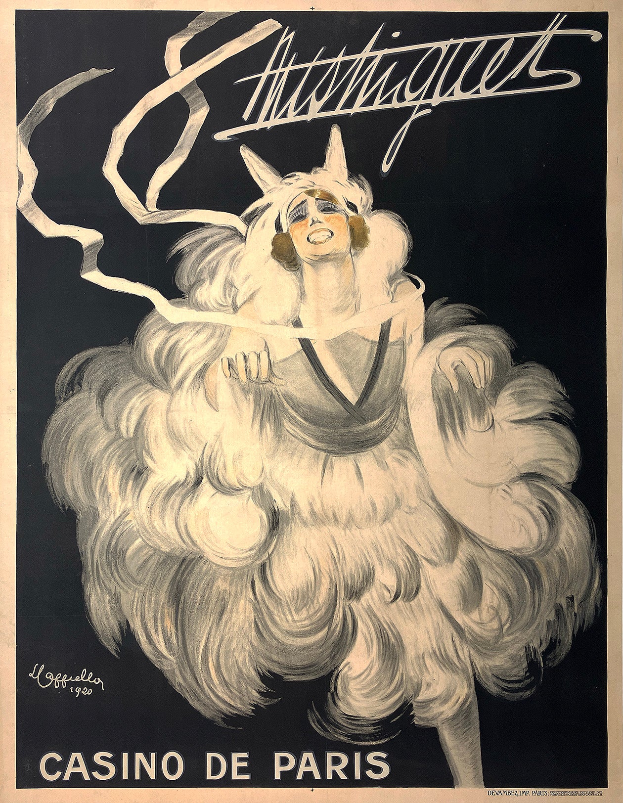 Original Vintage Mistinguette Casino de Paris Poster by leonetto Cappiello 1920 - Rare!