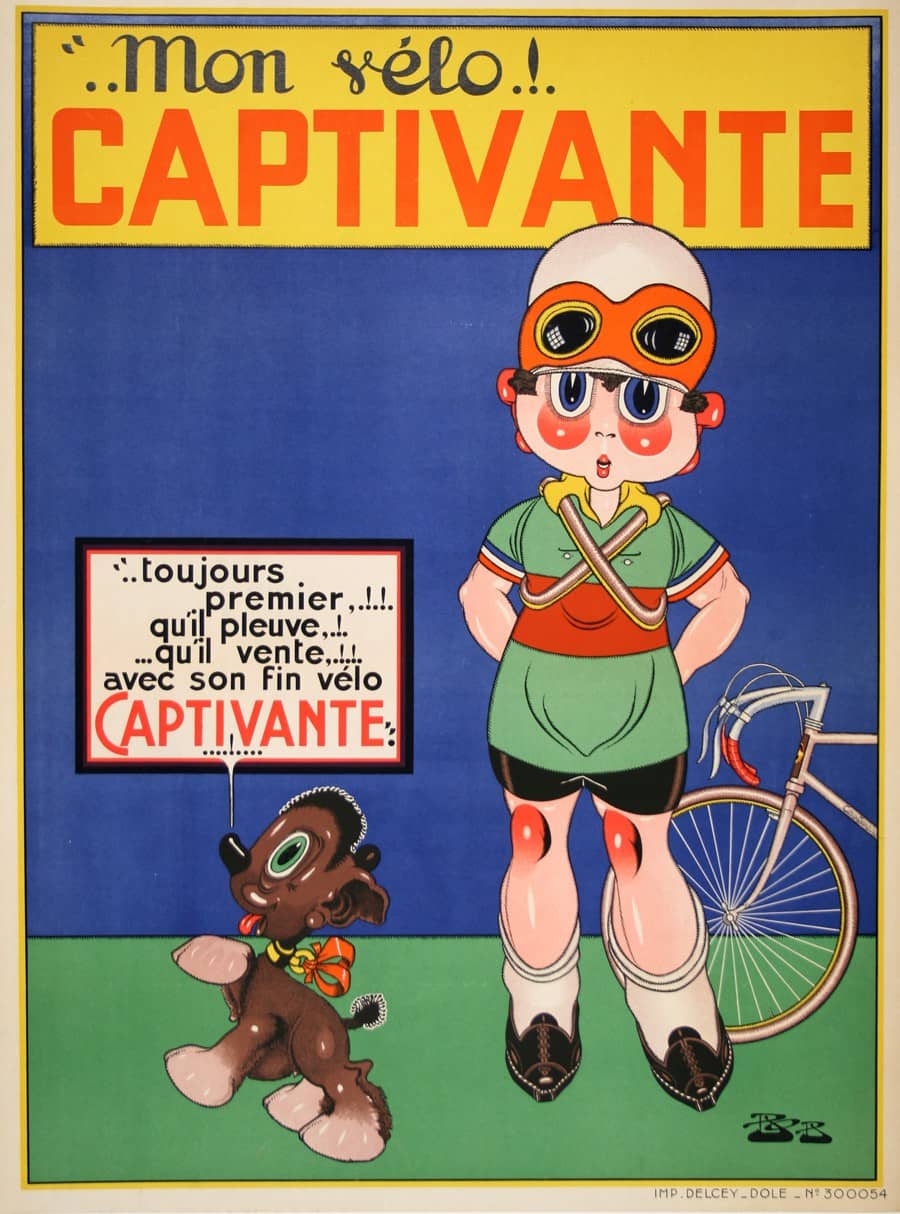 Original Vintage Mon Velo Captivante Poster by Rob C1926