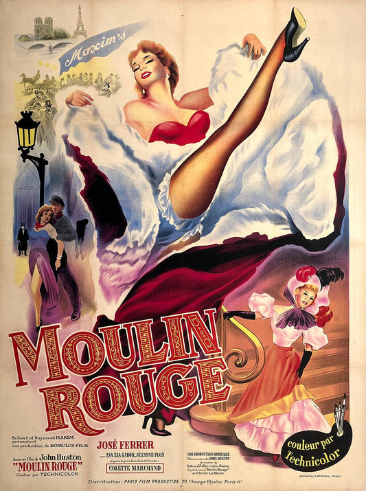 Original Vintage French Film Poster Moulin Rouge 1952 Jose Ferrer