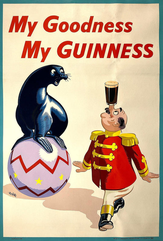 Original Vintage Guinness Poster My Goodness My Guinness by Dick Wilkinsoon 1958