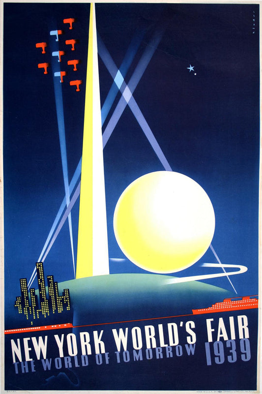 Original Vintage New York World's Fair 1939 Poster by Joseph Binder Medium Format