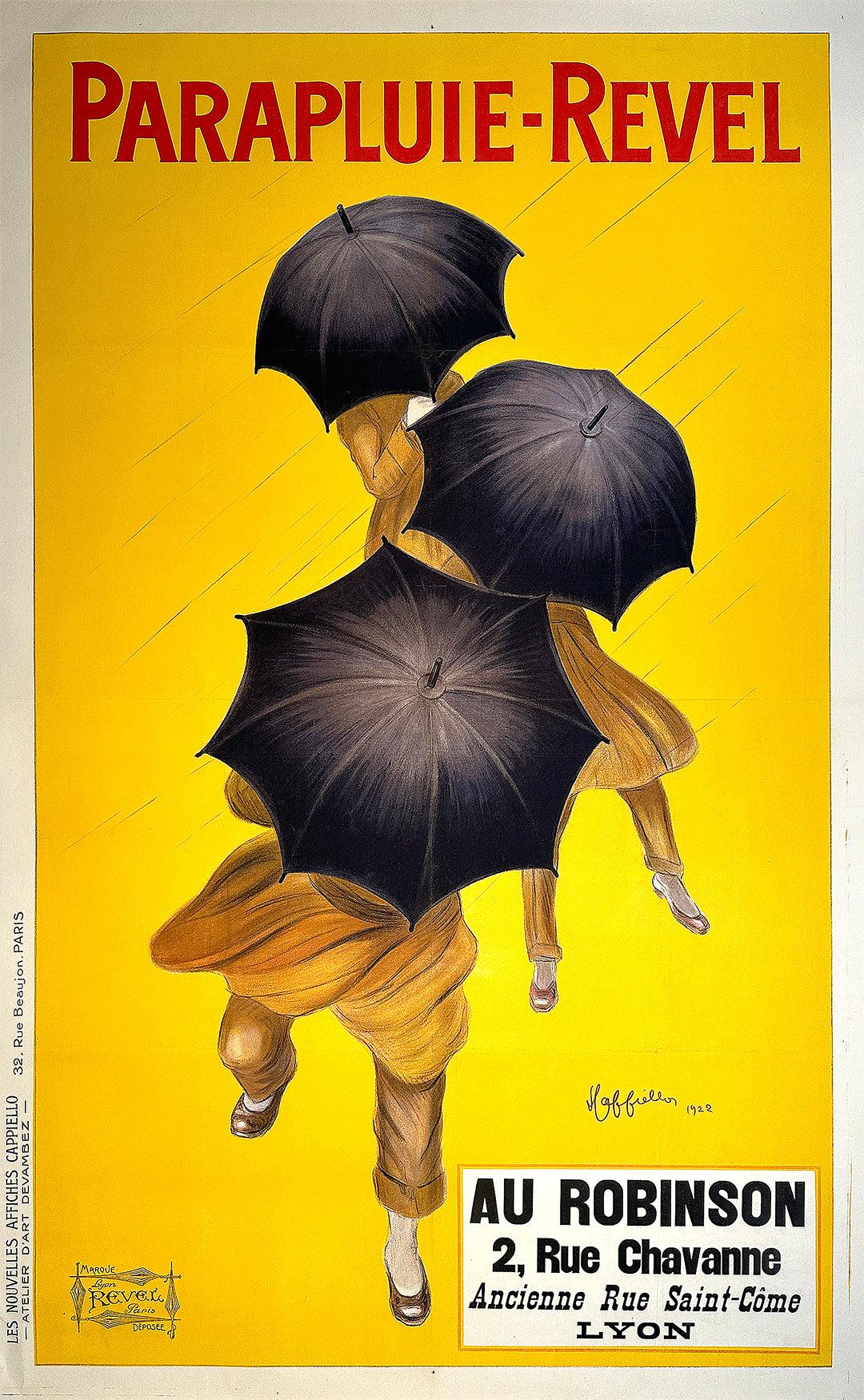 Original Vintage Parapluie Revel Large Poster by Leonetto Cappiello 1920 Umbrellas