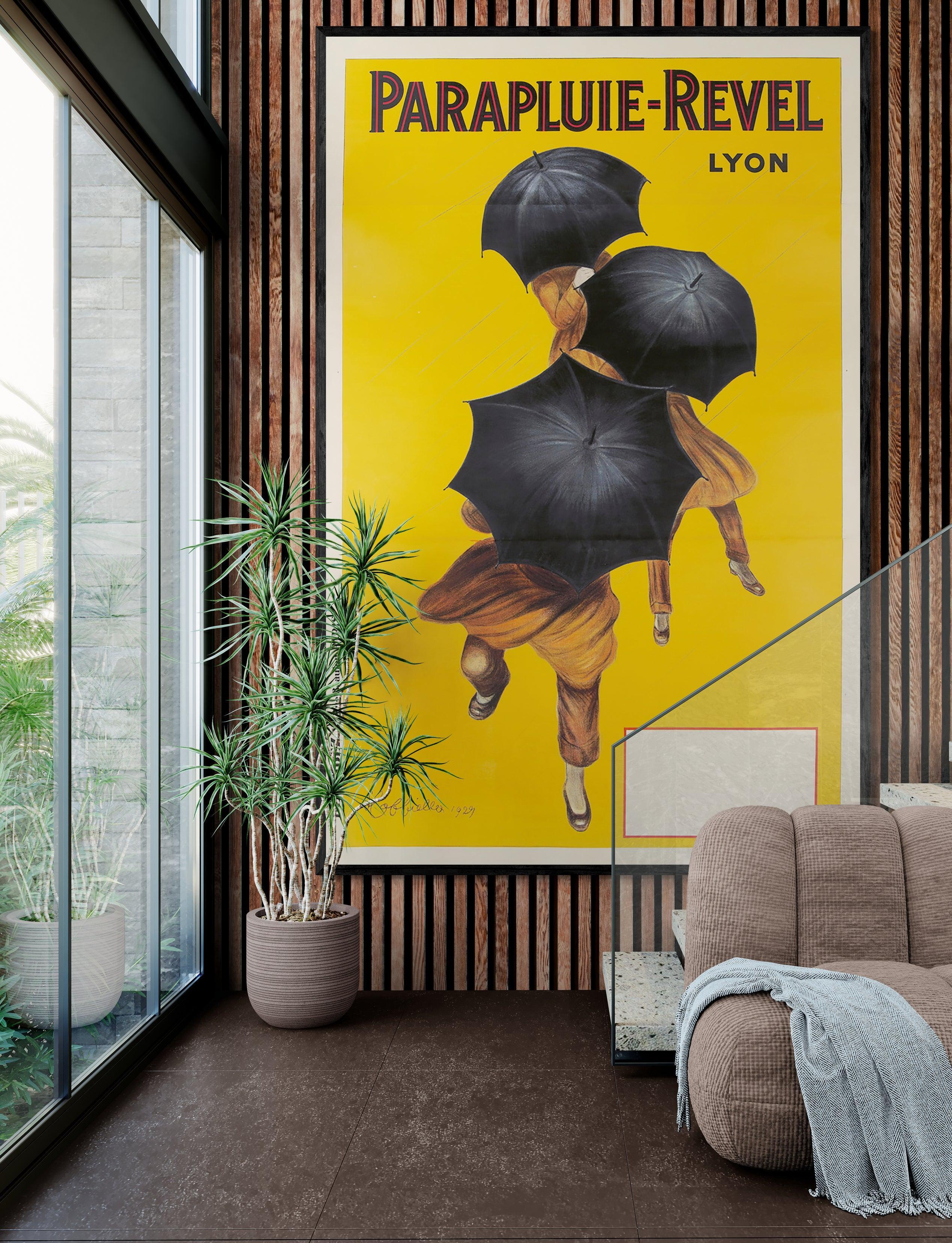 Original Vintage Parapluie Revel Oversize Poster by Leonetto