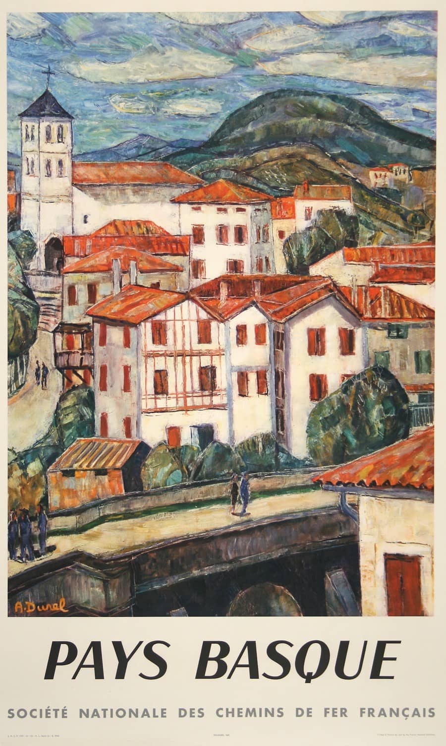 Original Vintage Travel Poster Pays Basque by Durel 1964 SNCF – The ...