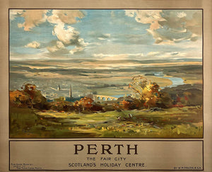 Original Vintage Perth Poster to Scotland C1930 by Frazer