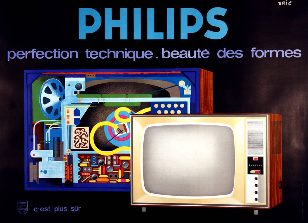 Original Philips Poster by Eric c1960 - Perfection Technique