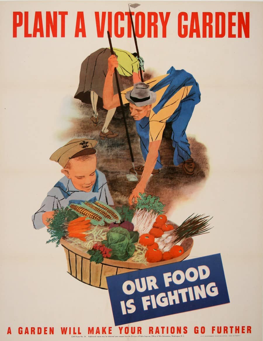 Original WWII American Poster 1943 - Plant A Victory Garden