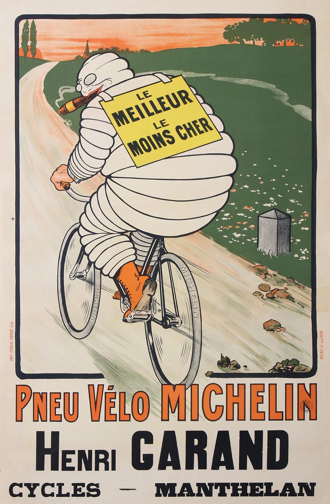 Original Vintage Pneu Velo Michelin Man Bibendum by O'Galop 1913