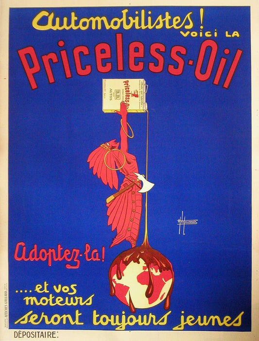 Original Vintage Priceless Oil Poster by Georges de Laurencin c1930 Native American