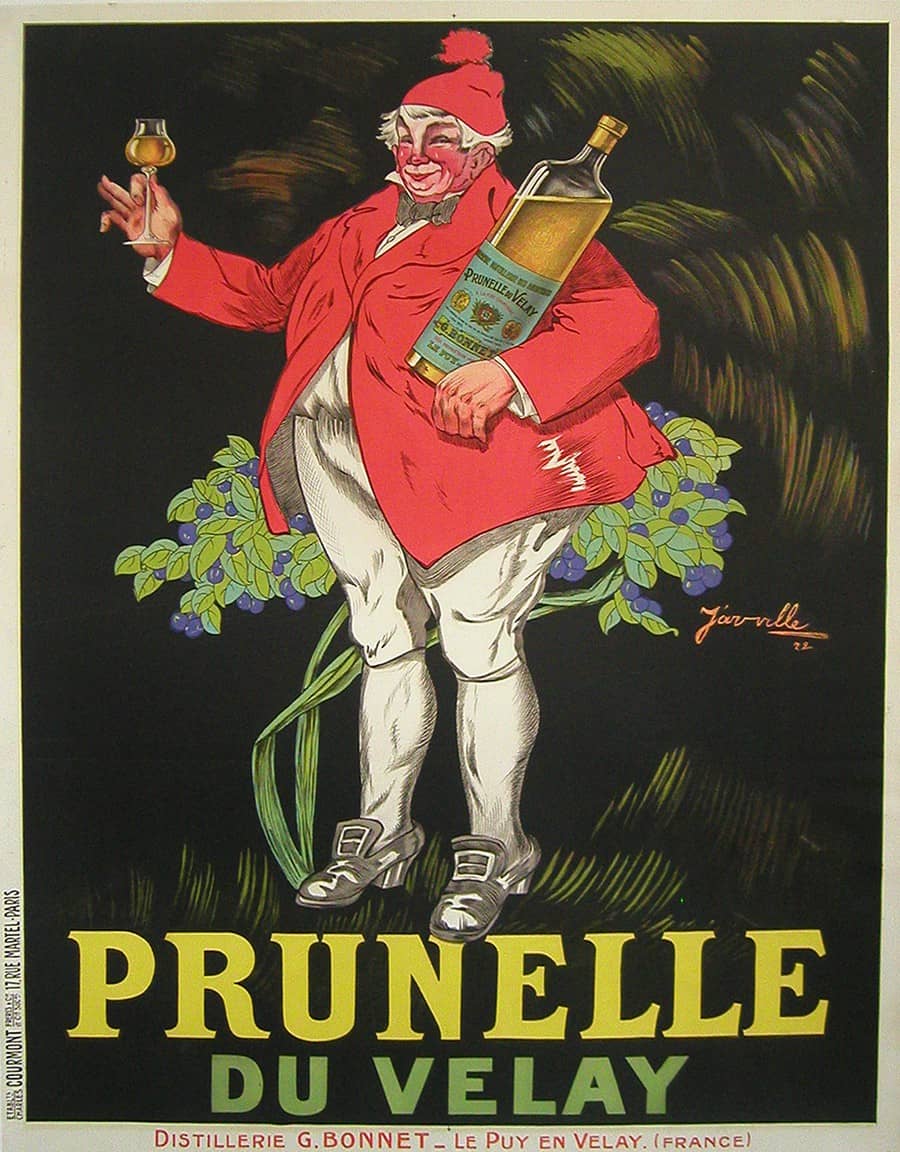 Prunelle du Velay Original Vintage French Liquor Poster 1922 by Jarville
