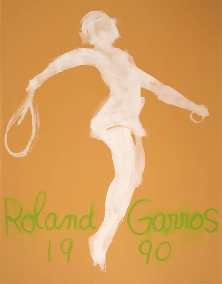 Original Vintage Poster for French Open 1990 by Garache at Roland Garros Stadium Paris