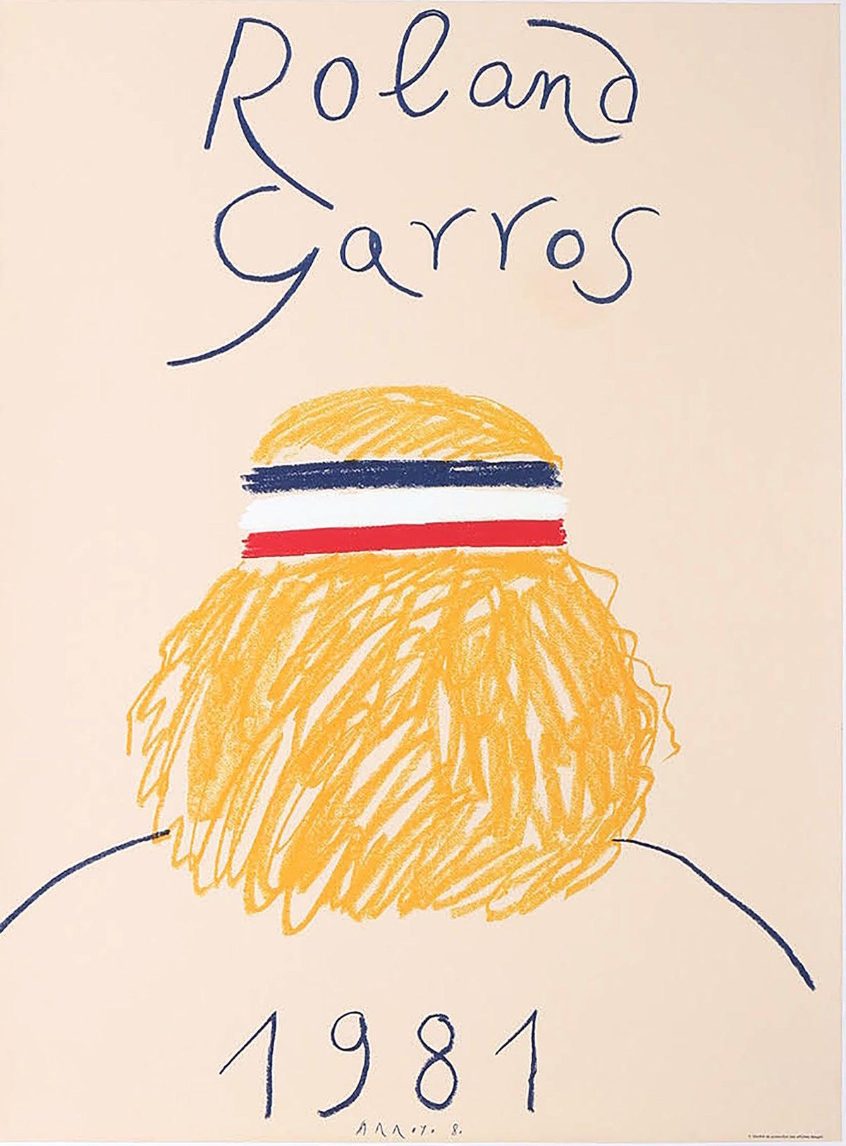 Original Vintage Roland Garros French Open Poster 1981 by Arroyo