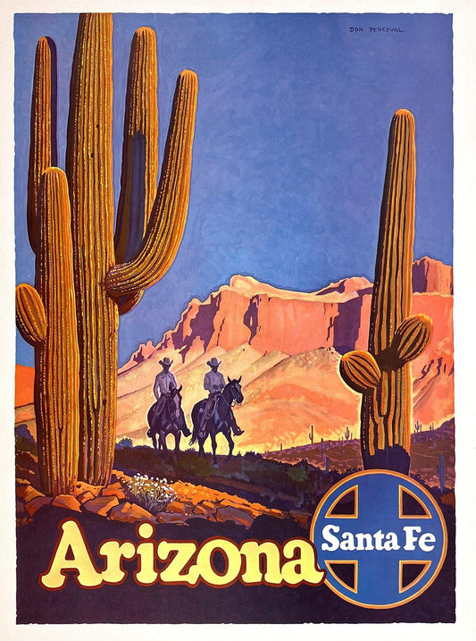 Original Vintage Santa Fe Railway Poster for Arizona by Don Perceval
