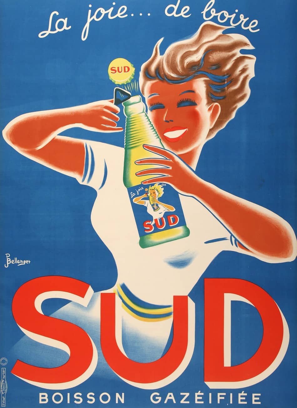 Original Vintage Sud Poster by Pierre & Jacques Bellenger C1950