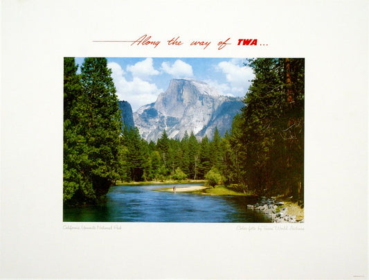 TWA Original Vintage Poster - Along the Way of TWA Yosemite c1955