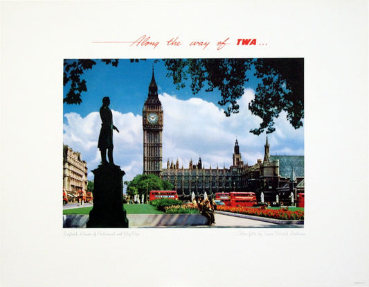 Original Vintage TWA Poster c1955 - Along the Way of TWA England