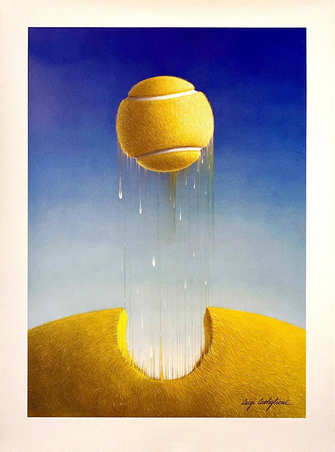 Tennis - Ball Rising Original Vintage Print by Luigi Castiglioni c1983
