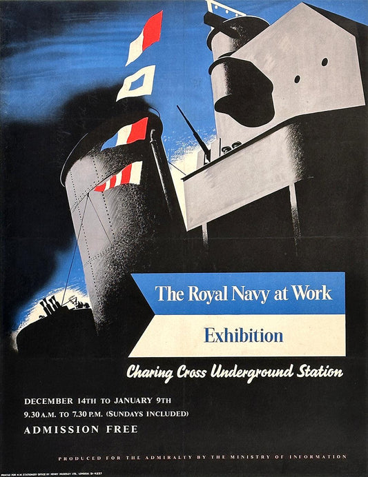 Original Vintage WWII British Poster The Royal Navy at Work c1944