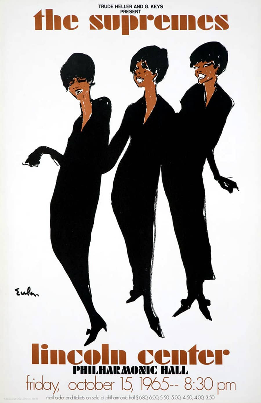 The Supremes at Lincoln Center Original Vintage Poster 1965 by Joe Eula