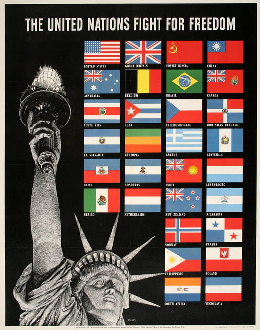 Original American Poster - The United Nations Fight for Freedom by Broder 1942