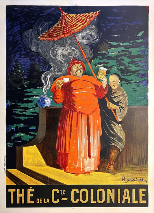 Original Vintage Leonetto Cappiello The'  de la Cie Coloniale Poster 1920