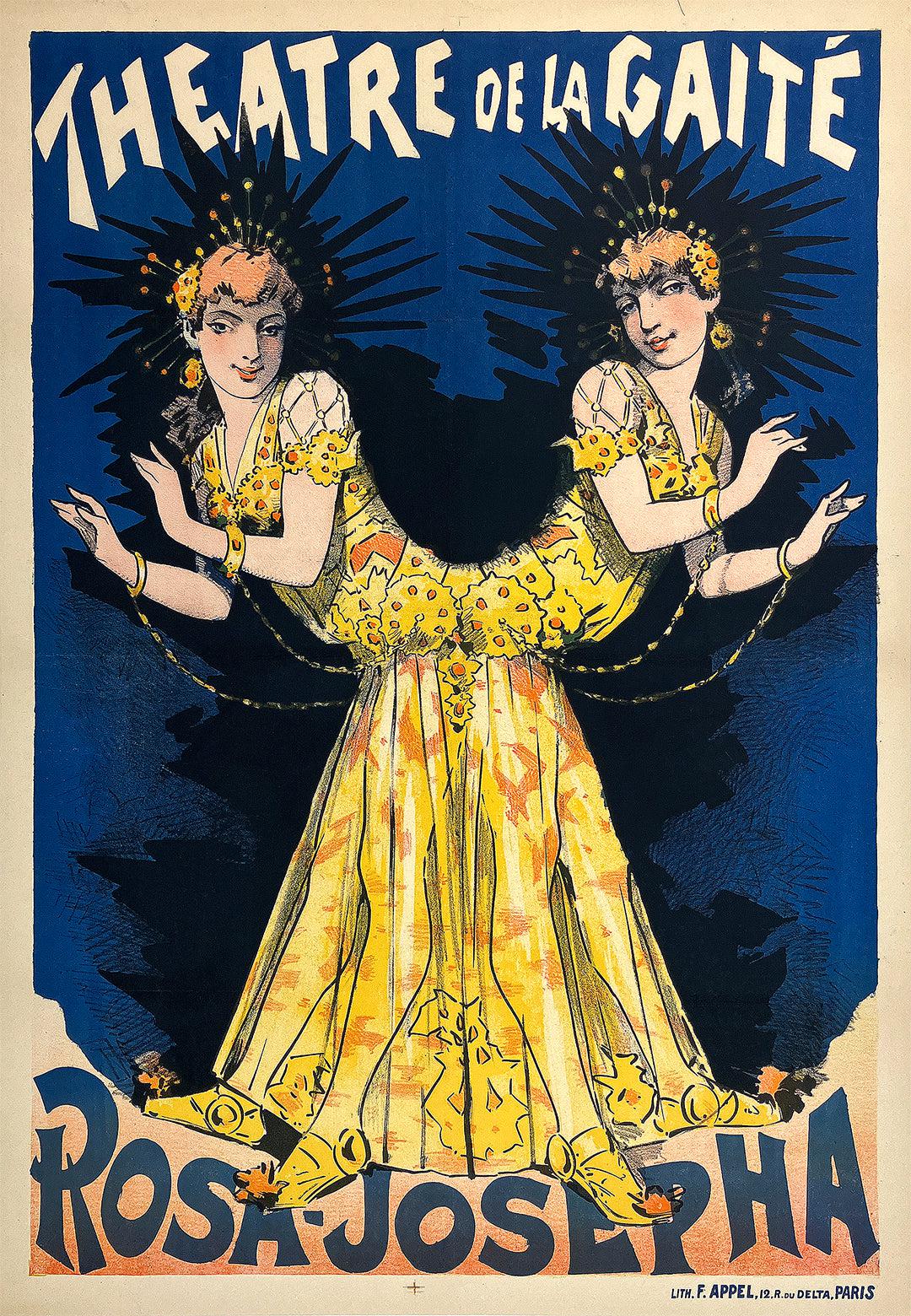 Original Vintage Poster Rosa Josepha Theatre de la Gaite by Choubrac Conjoined Twins