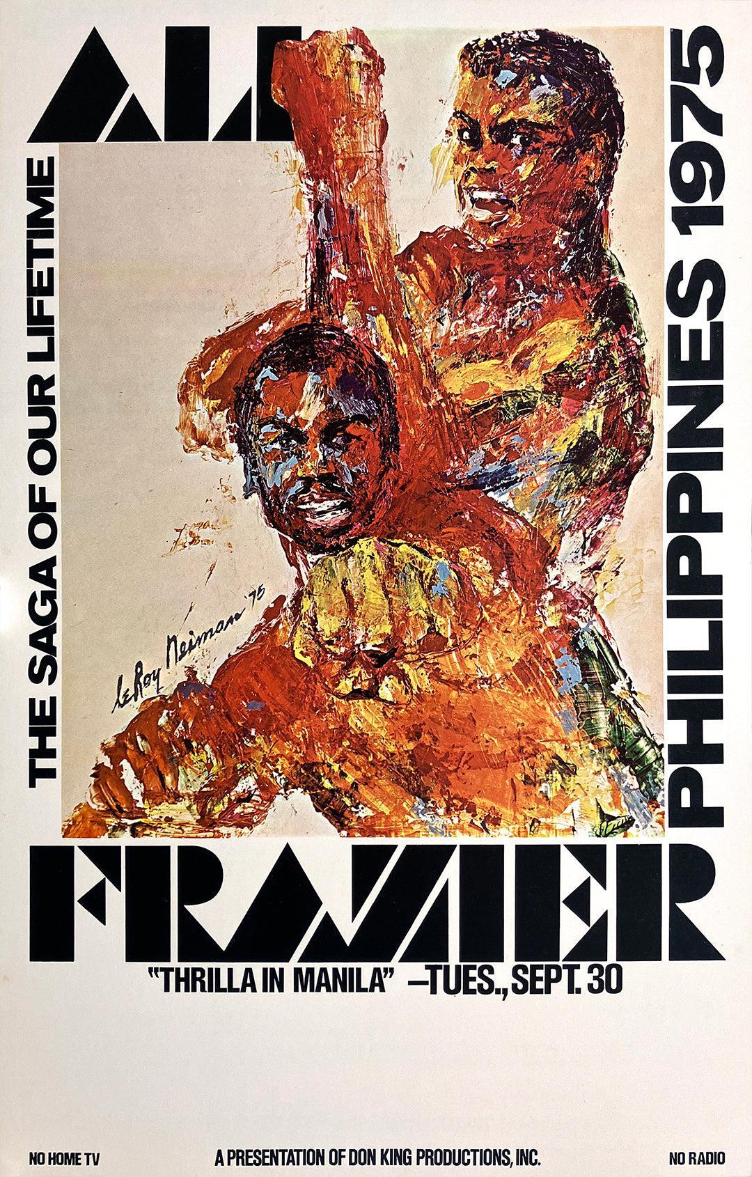 Original Vintage Thrilla in Manila Poster by Leroy Neiman Muhammad Ali and Joe Frazier 