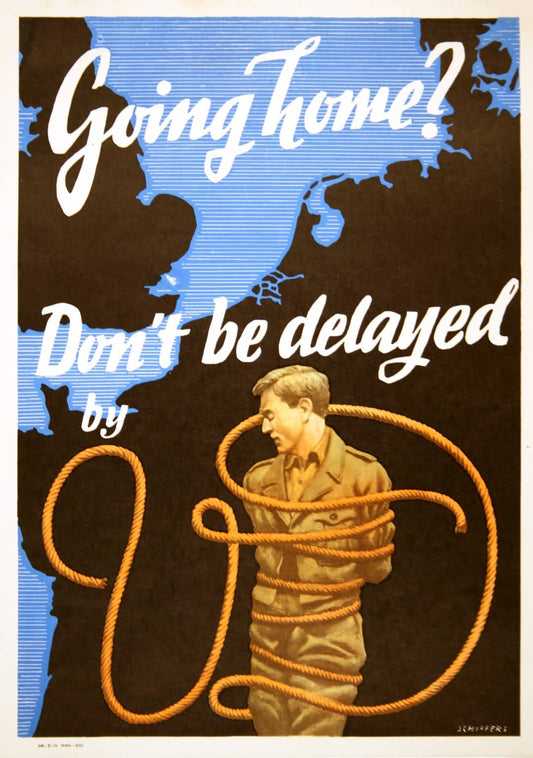 Original Vintage WWII Poster for VD - Going Home by Schiffers 1946