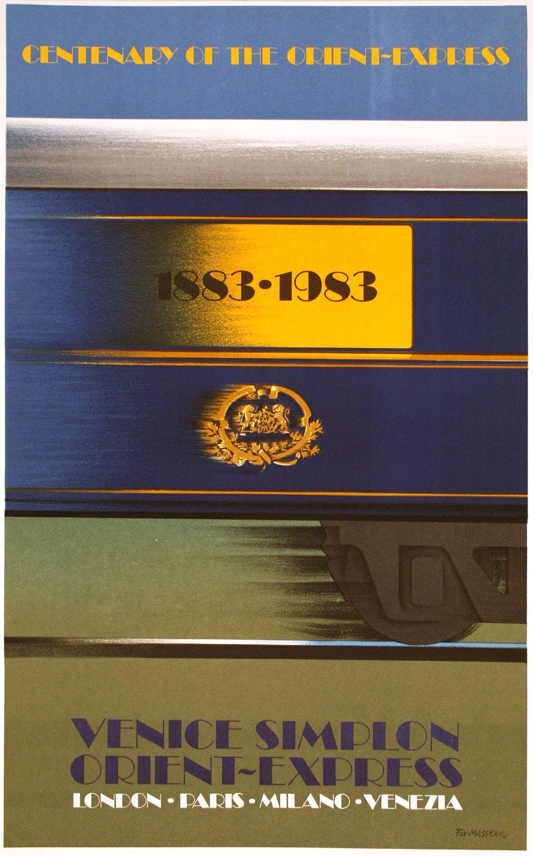 Original Vintage Poster for the Venice Simplon Orient Express 1982 - Centenaire