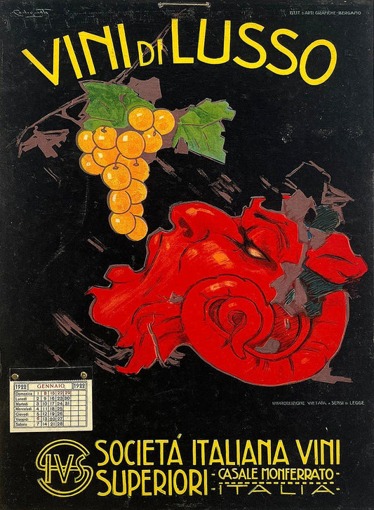 Original Vintage Poster Vini di Lussio by Plinio Codognato 1922