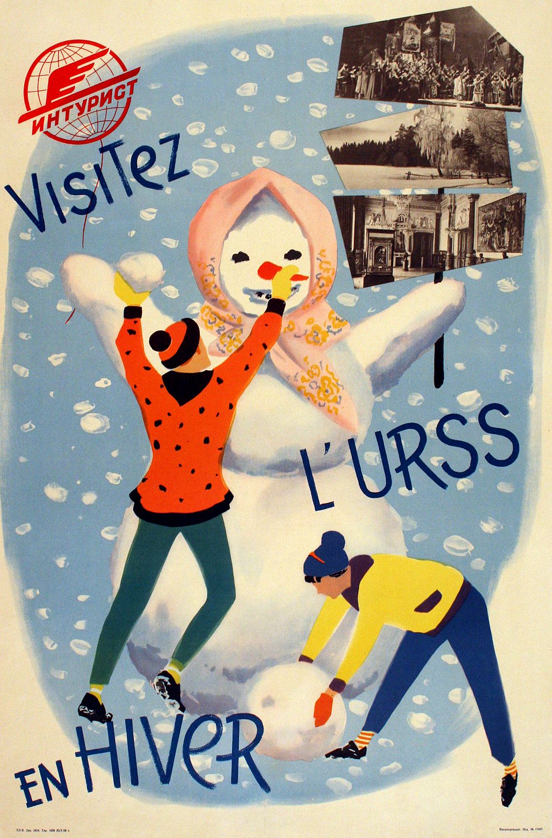 Original Vintage InTourist Travel Poster Visitez l'URRS USSR