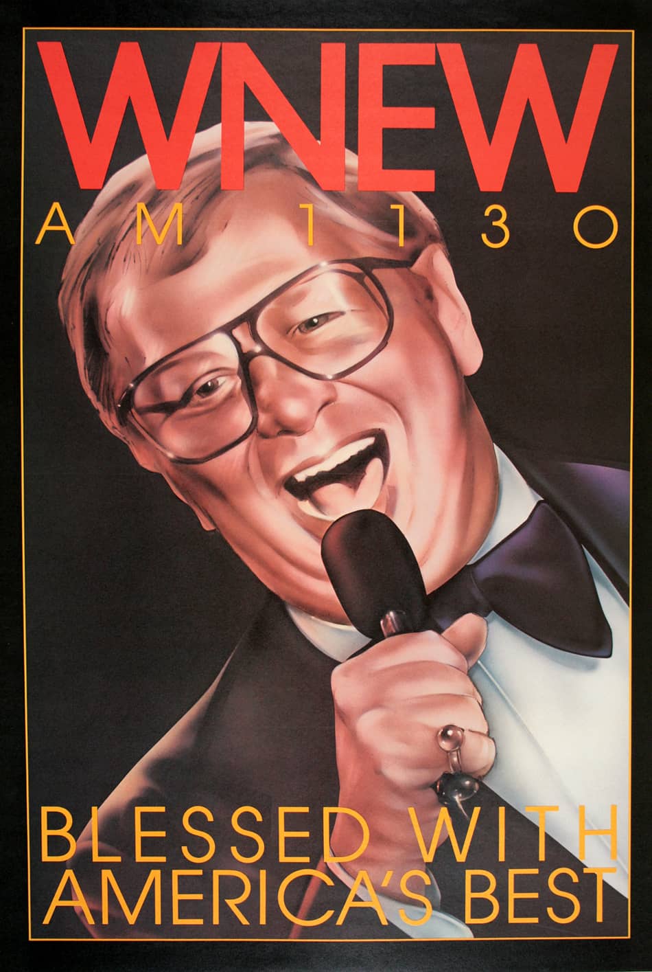 Original Vintage WNEW Jazz Radio Station Poster featuring Mel Torme 1973